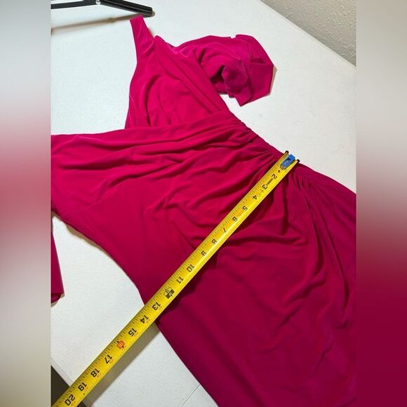 ✔️New Ralph Lauren Evening Pink Short Sleeve Off Shoulder Maxi Sheath Dress Sz 6 - Picture 7 of 11